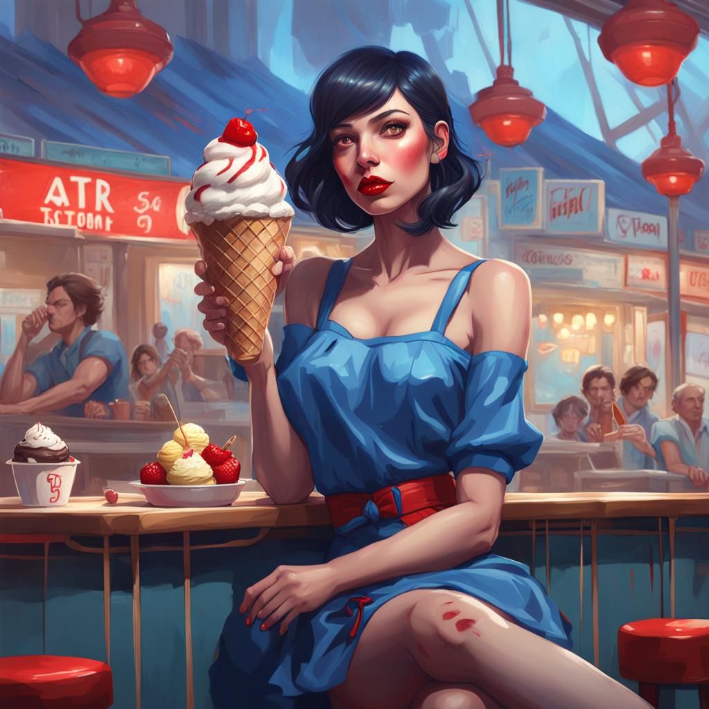 Detailed Portrait in Art Nouveau Style