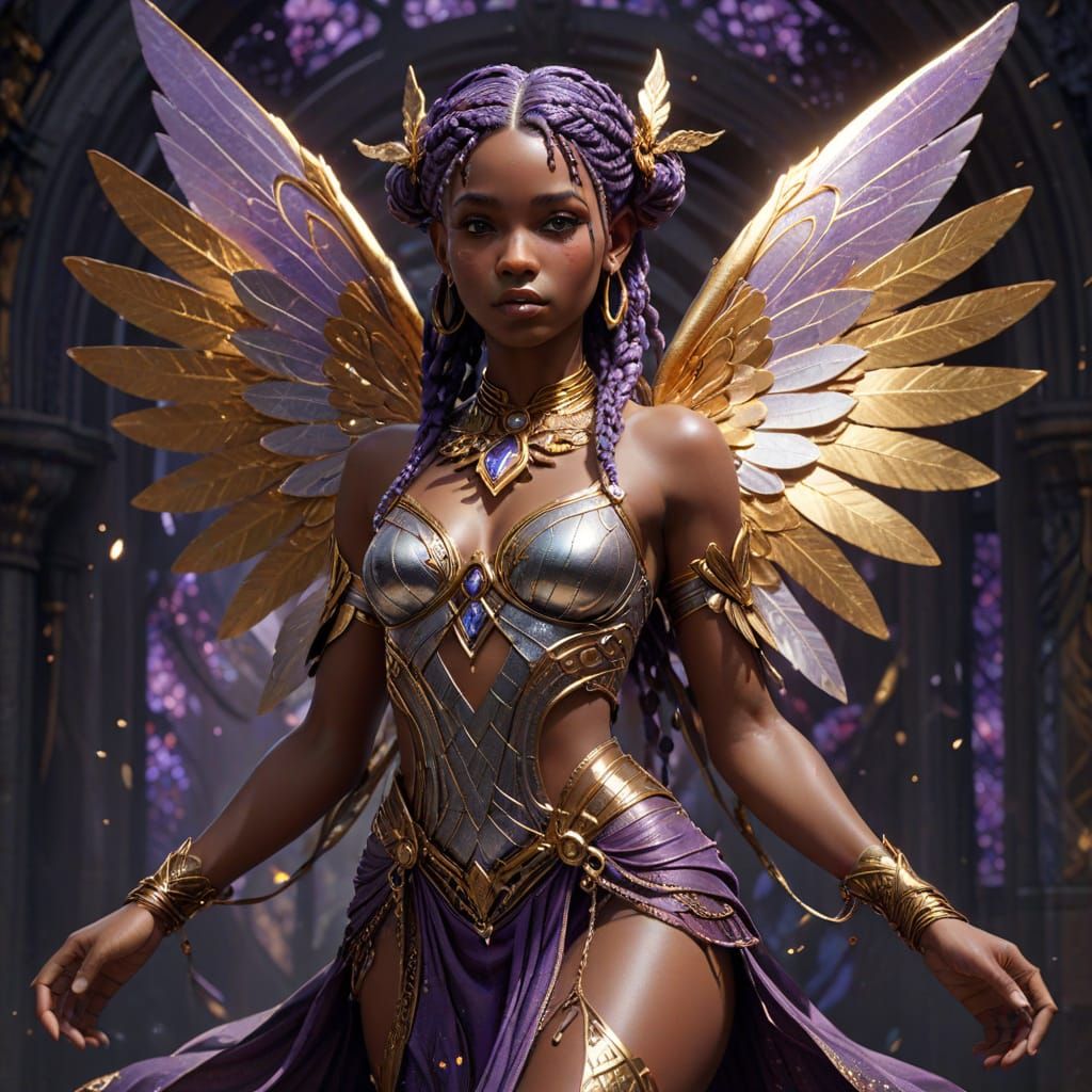 African Fairy Portrait in Dark Fantasy Style