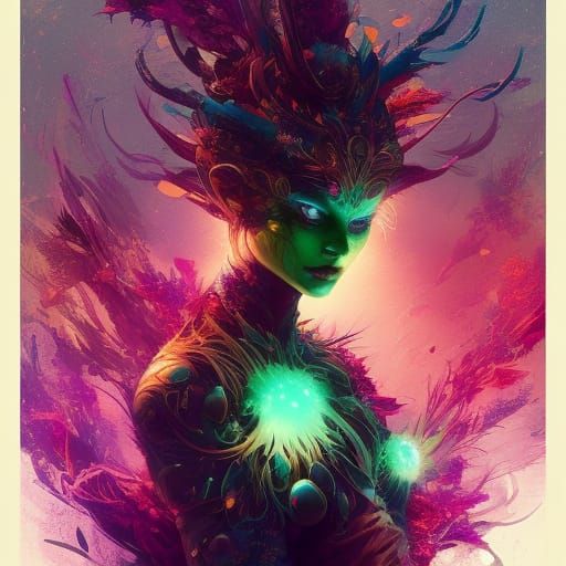 Dark Fantasy Warrior in Violet Armor