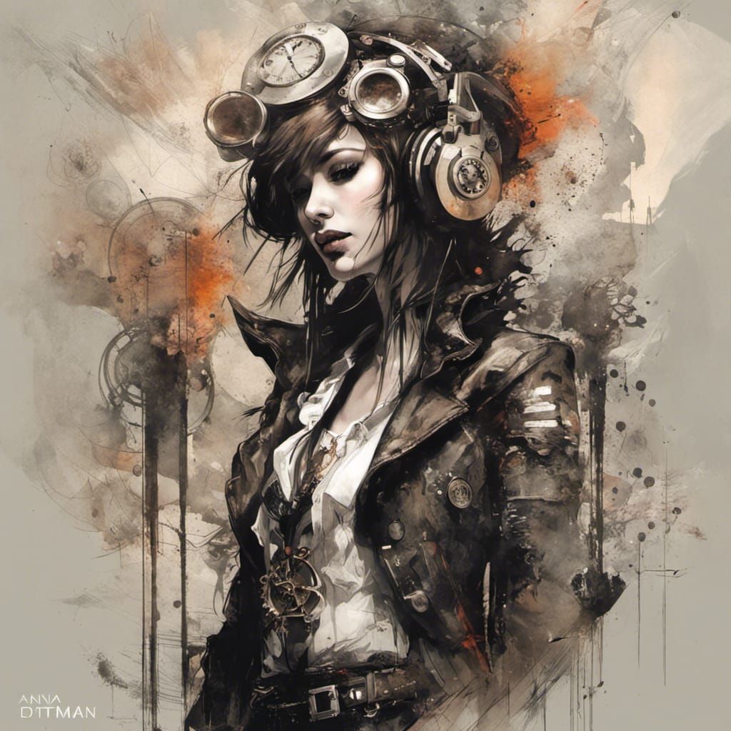 Steampunk Rock Music Dreamlike Mixed Media Art