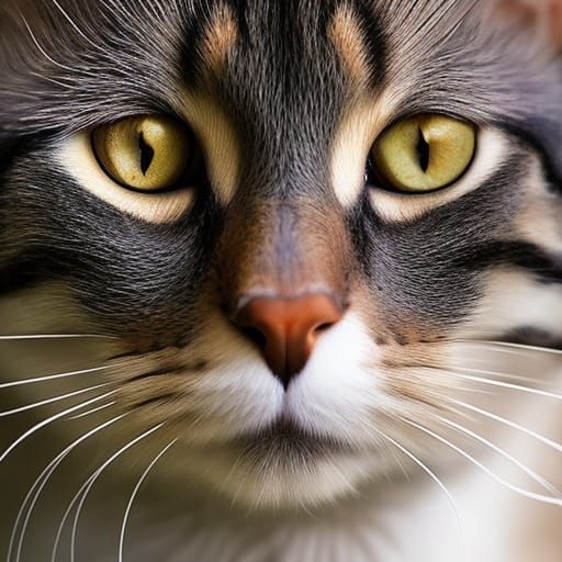 Hyperrealistic Portrait of a Beautiful Cat