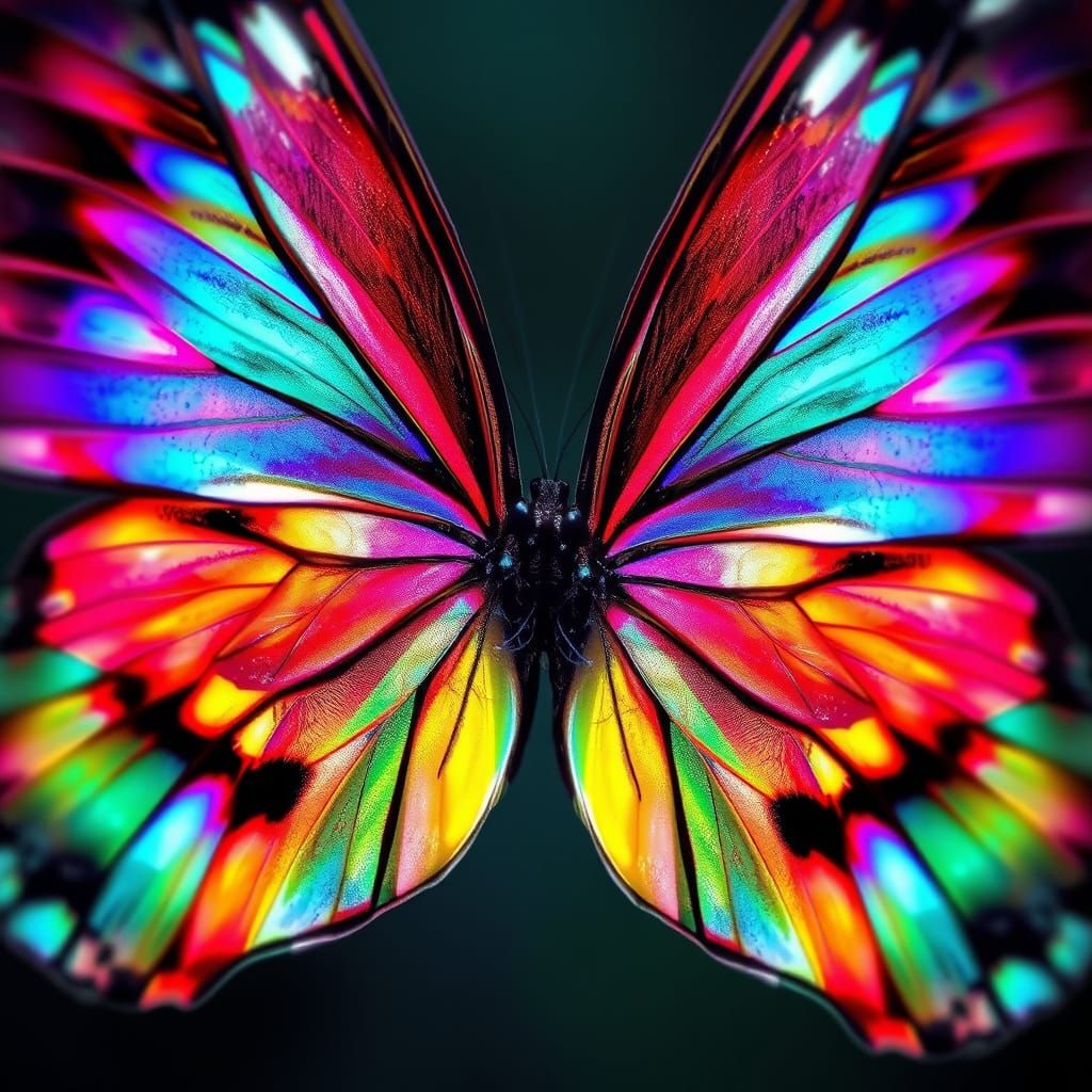 Radiant Butterfly Wings in a Futuristic Tessellation