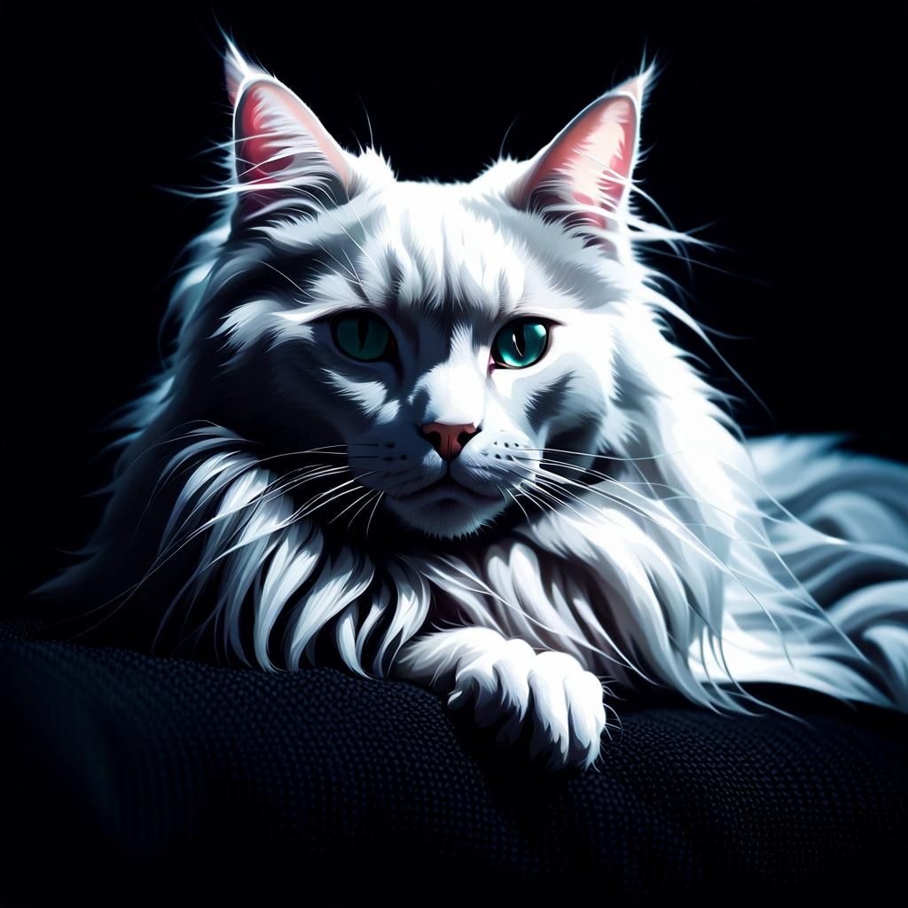 Elegant Dark Academia Cat in Cinematic Lighting