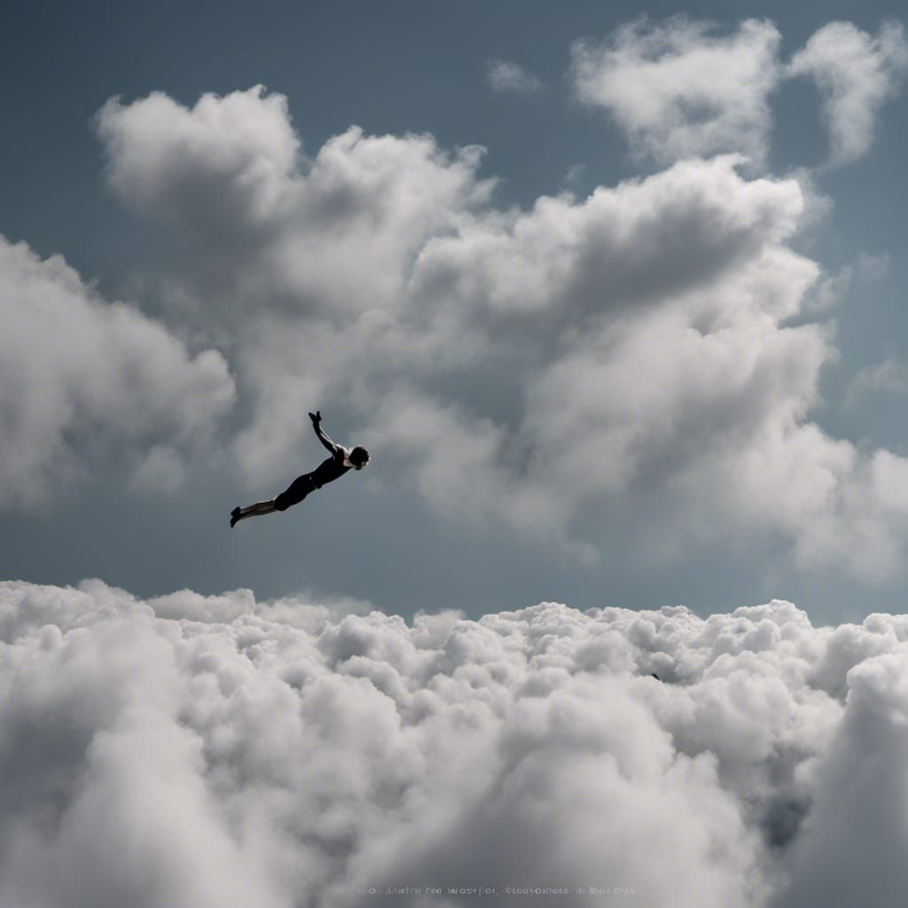 Diving into Clouds: A Surreal Adventure