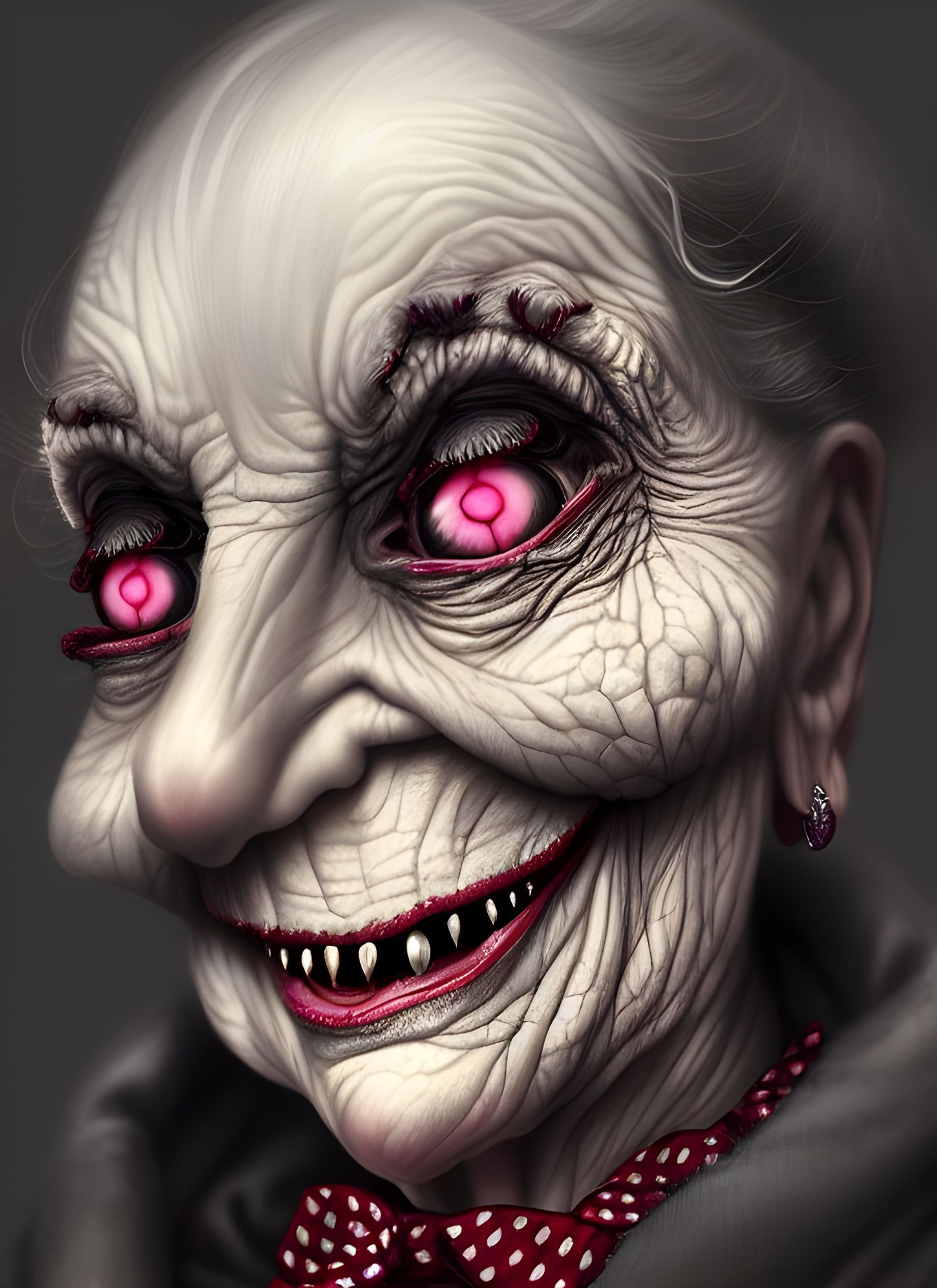 Sinister Victorian Hag with Otherworldly Eyes