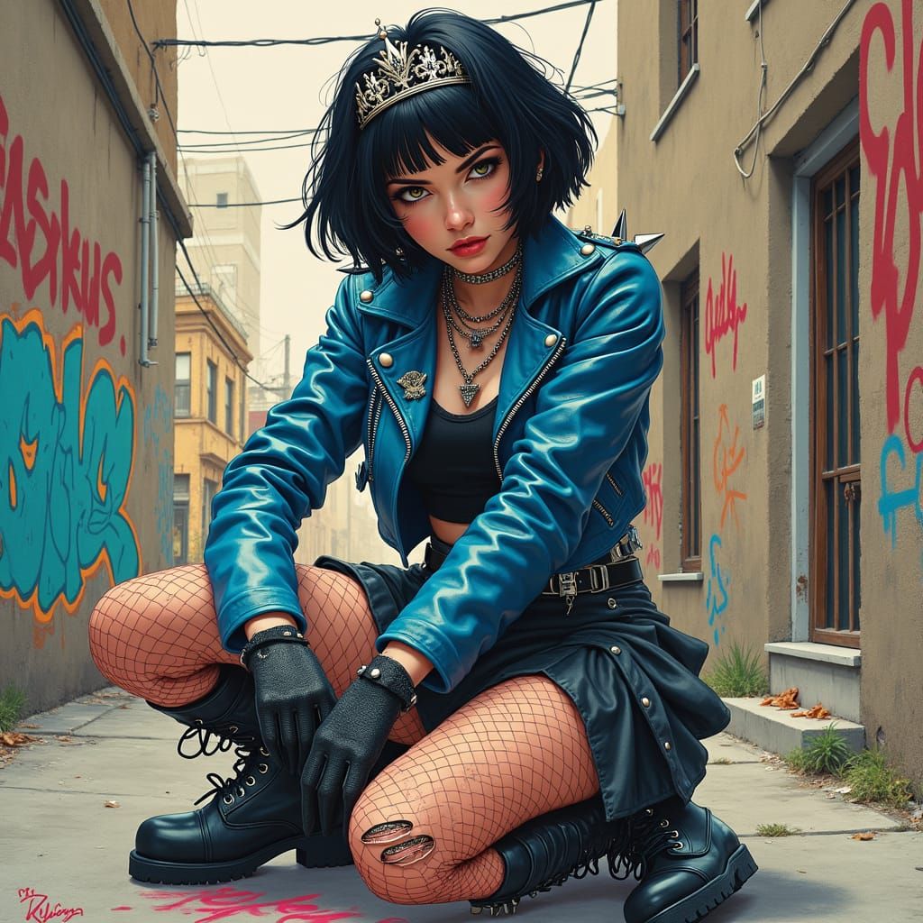 Punk Rock Snow White in Jamie Hewlett Style