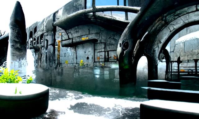 Underwater Cityscape in Dystopian Future, Hyperrealism