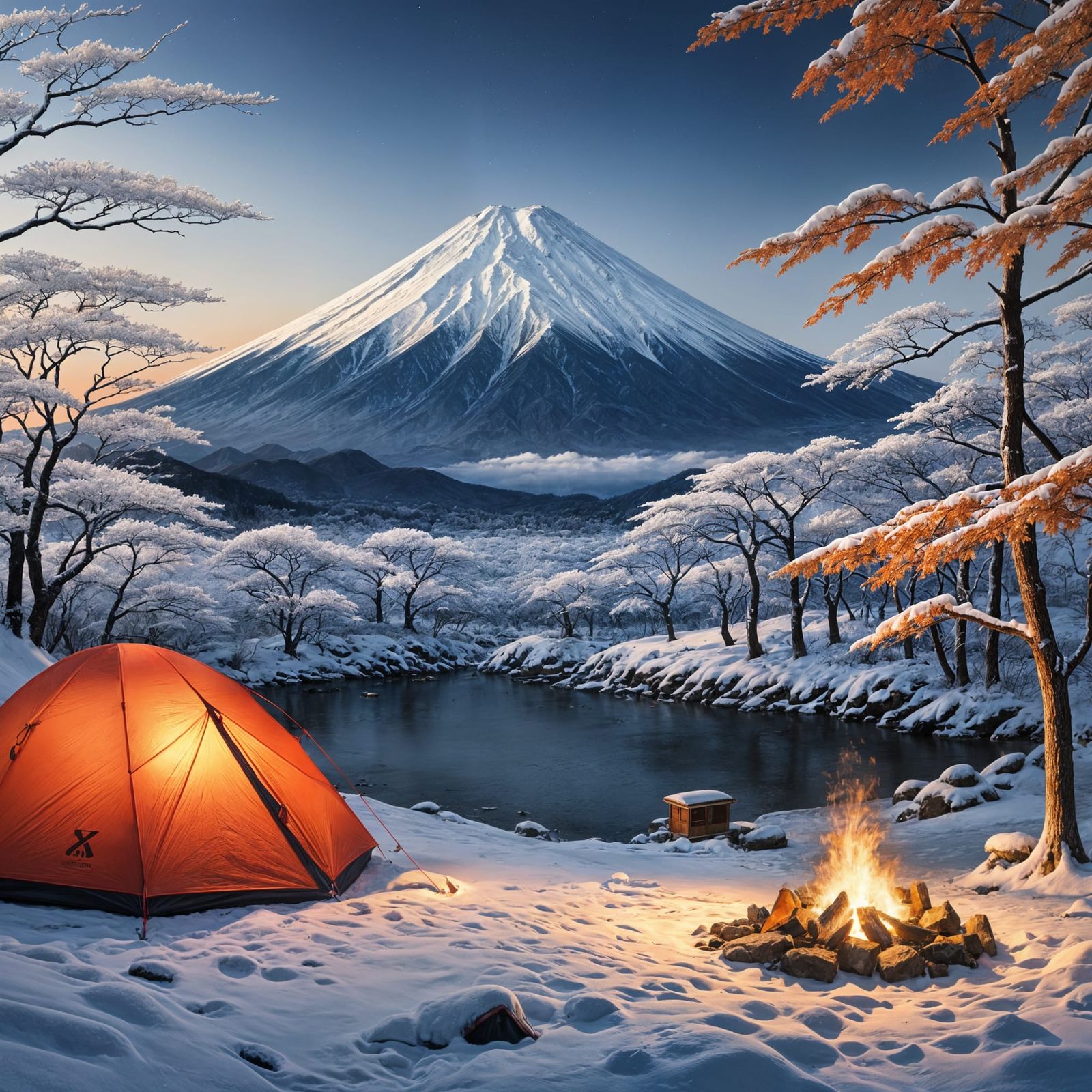 Winter Wonderland at Mount Fuji's Foot