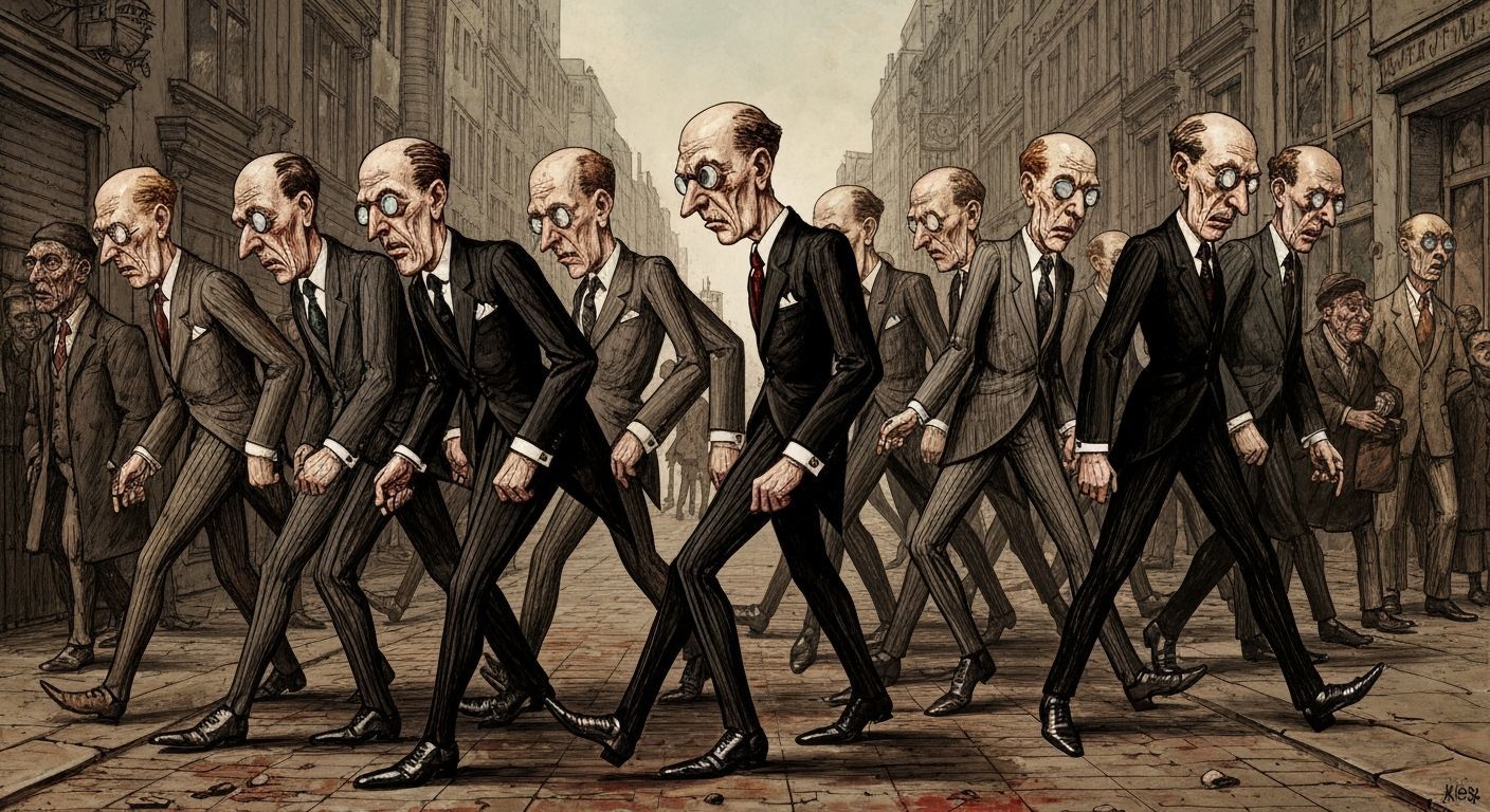 German Expressionist Dada Satire of Arrogant Figures