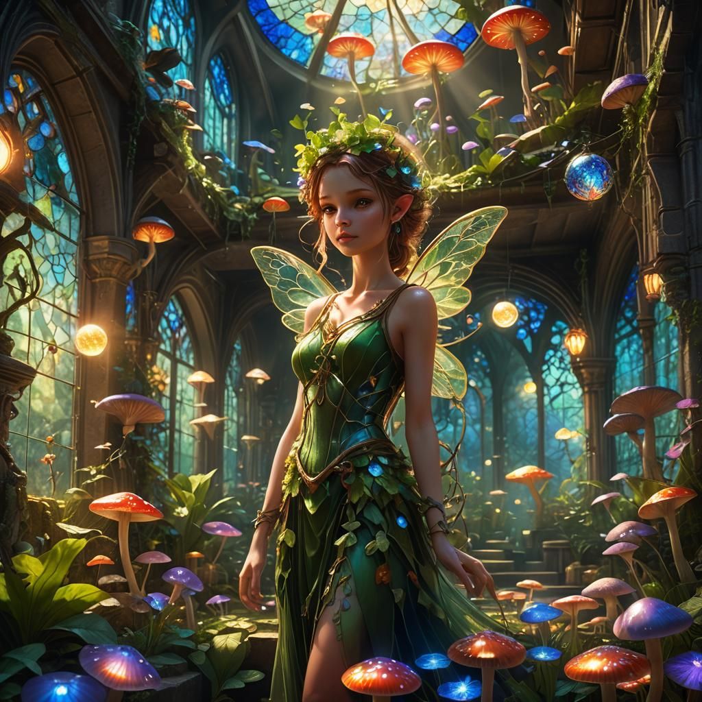 Spring Fairy in Mystical Art Nouveau Dormitory