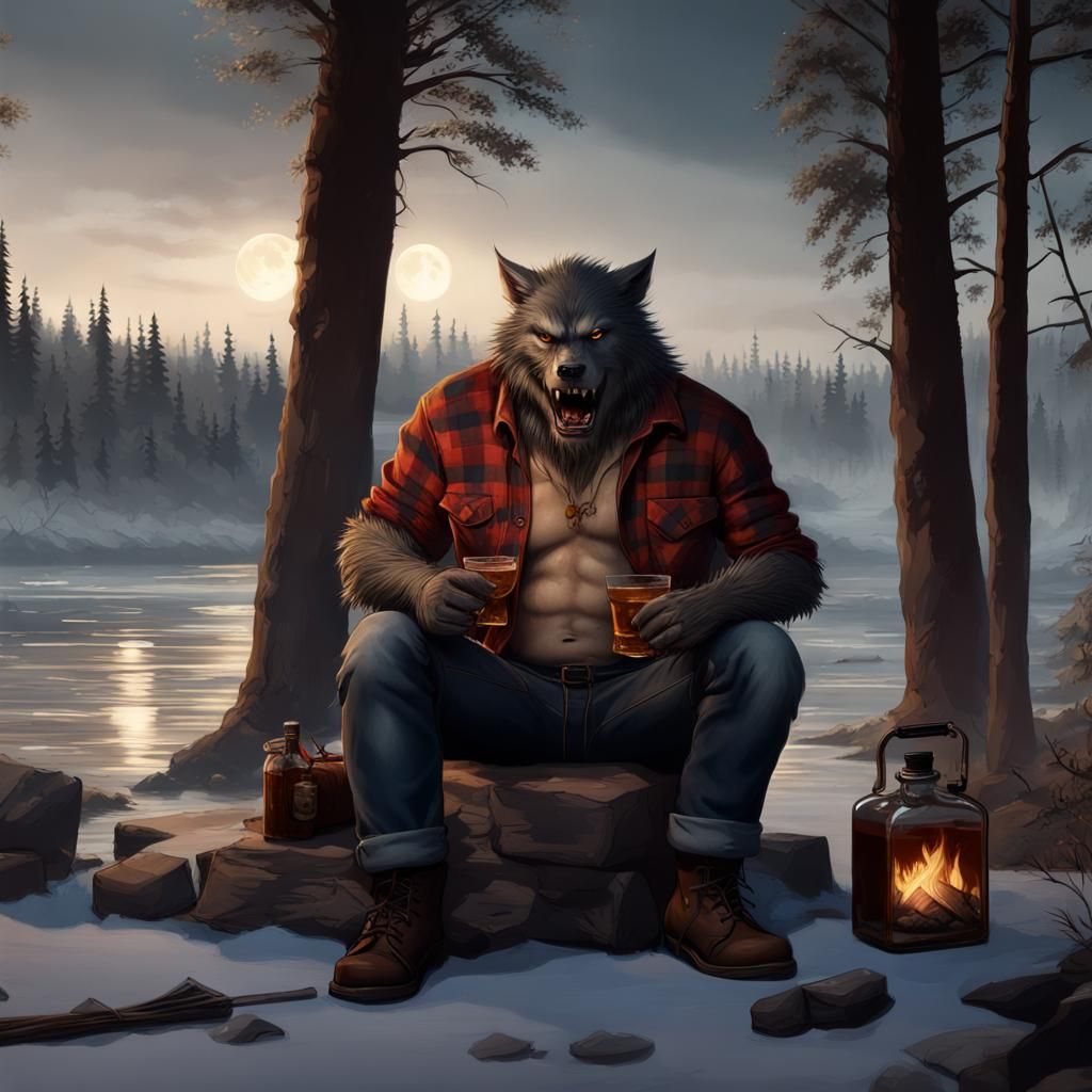 Werewolf Dadbod in Northwoods Campfire Scene