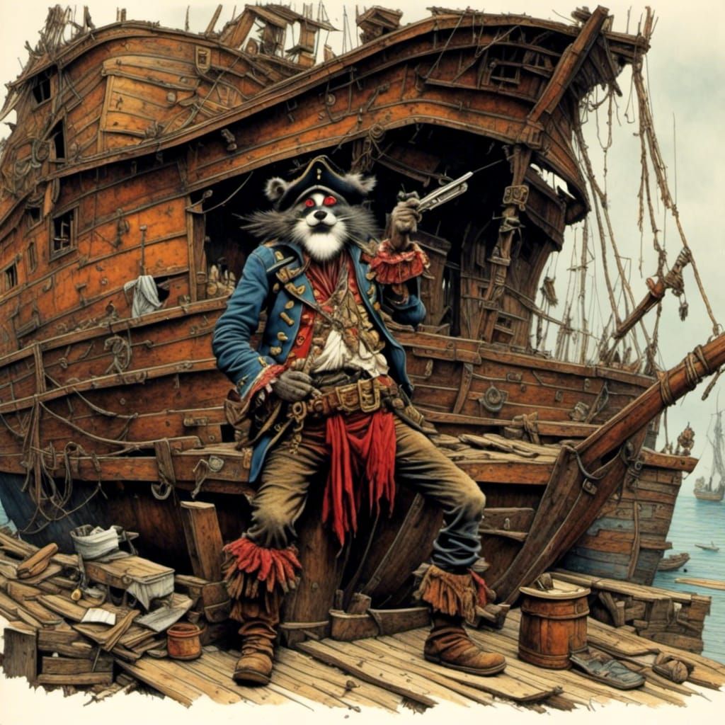 Pirate Shaving a Drunken Sailor's Belly