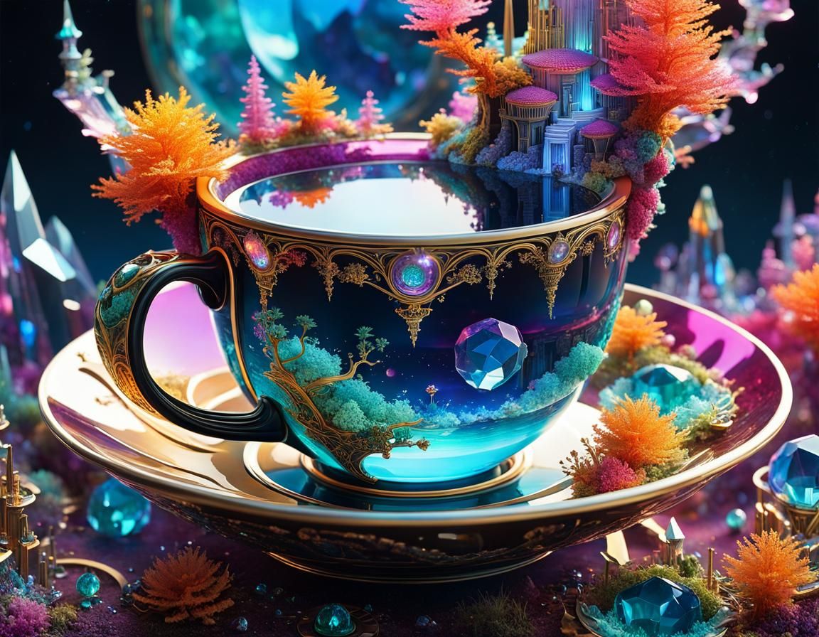 Ethereal Crystal World Arcology in a Cup