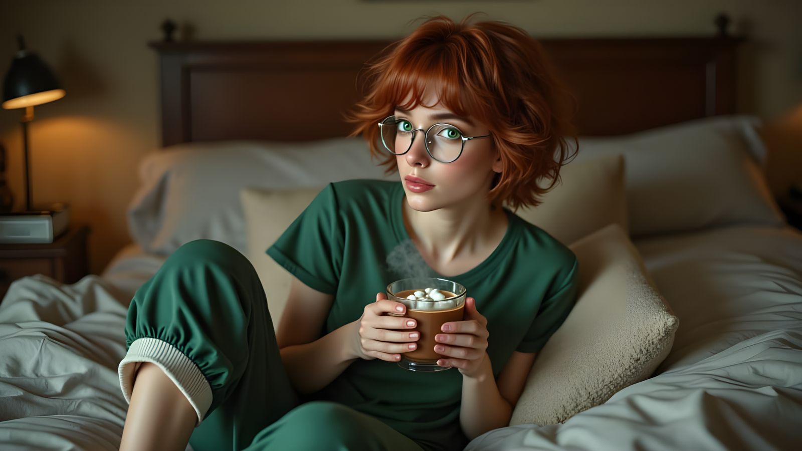 Having a bit of hot cocoa in bed #3