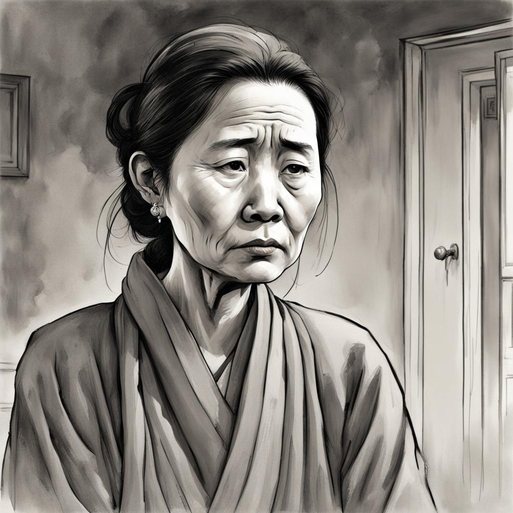 Sad Woman Portrait in Hyperdetailed Digital Art