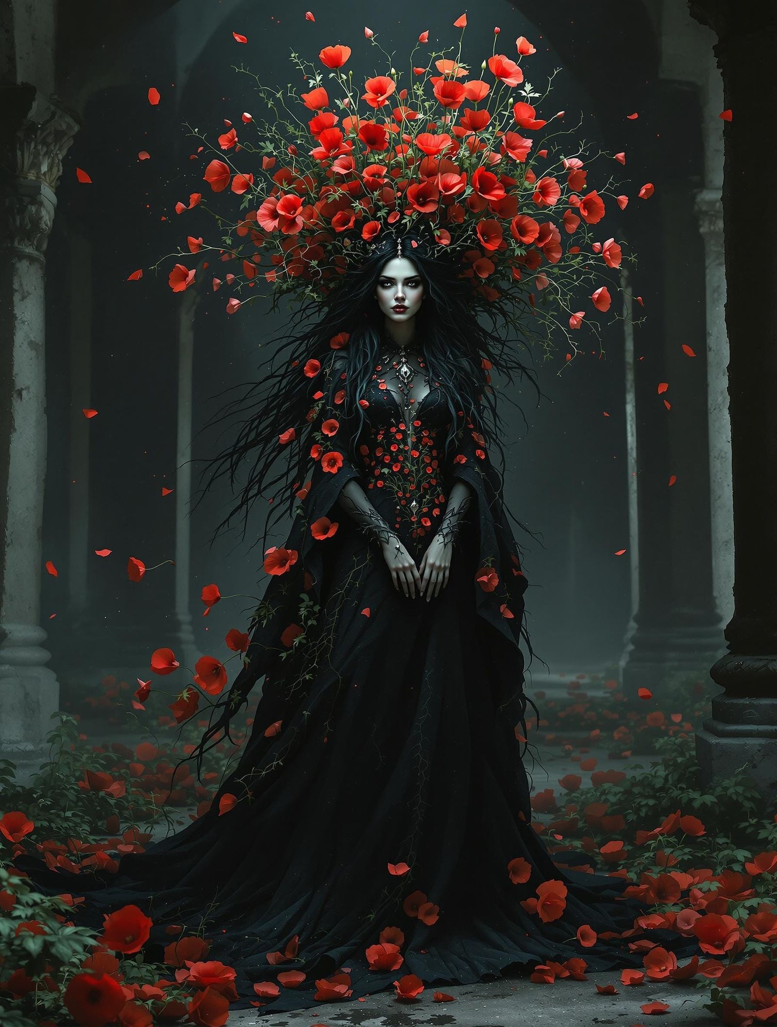 Mysterious Eastern European Witch in Baroque-Inspired Digita...