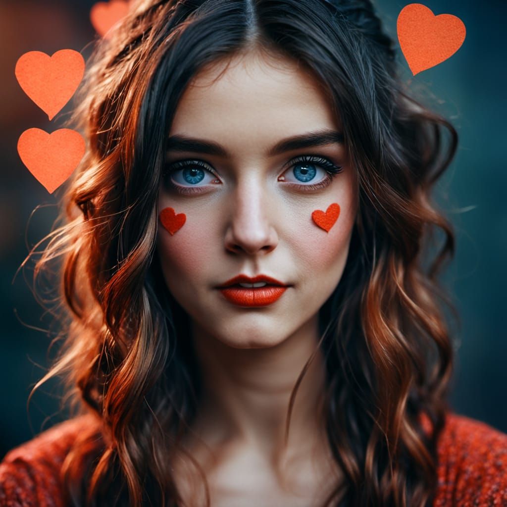 Valentine's Emotions in Watercolor Style