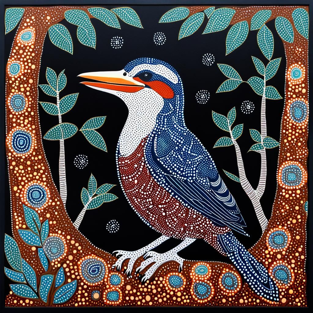 Kookaburra Laughing: Indigenous Dot Painting