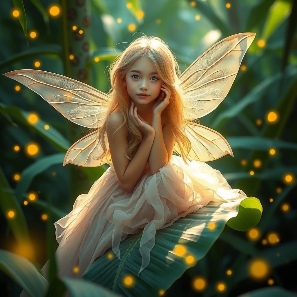 Enchanting Fairy in Tropical Rain Forest