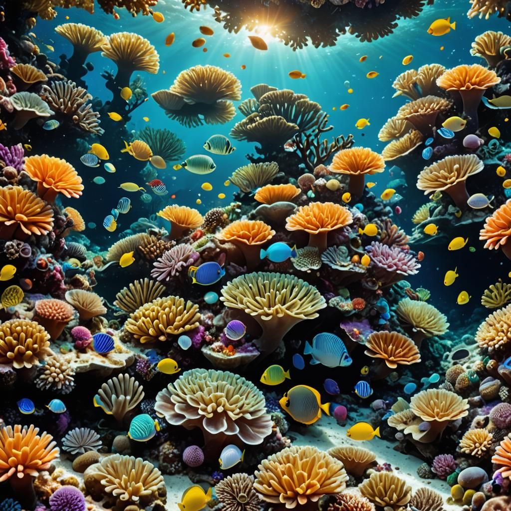 Lush Coral Reef Ecosystem: Underwater Photography