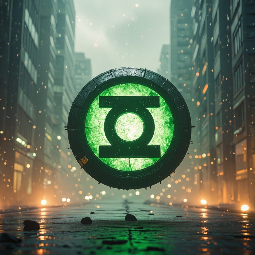 Green Lantern Emblem in Cinematic Style