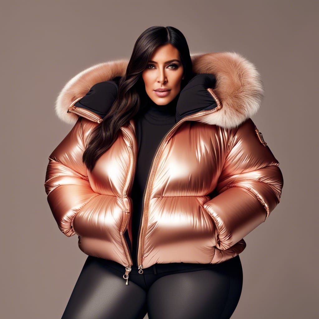 Curvy Woman in Puffer Jacket, Professional Portrait