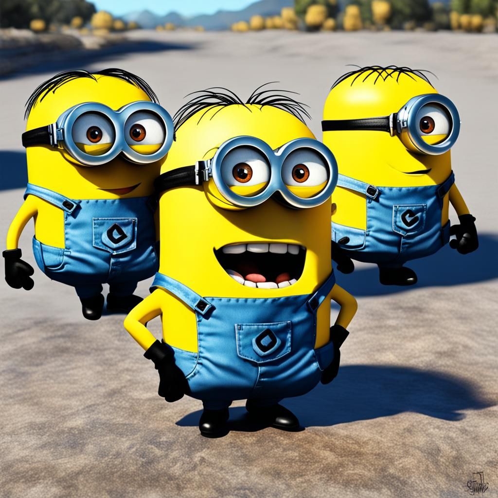 Realistic Minions: Kevin, Bob, and Stuart