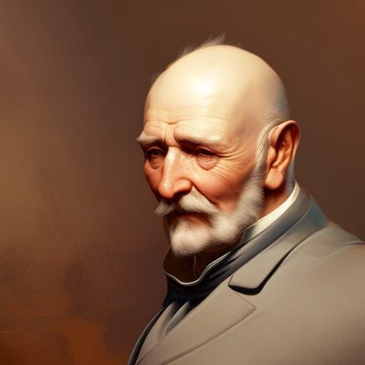 Belle-Époque Portrait of Smiling Elderly Man