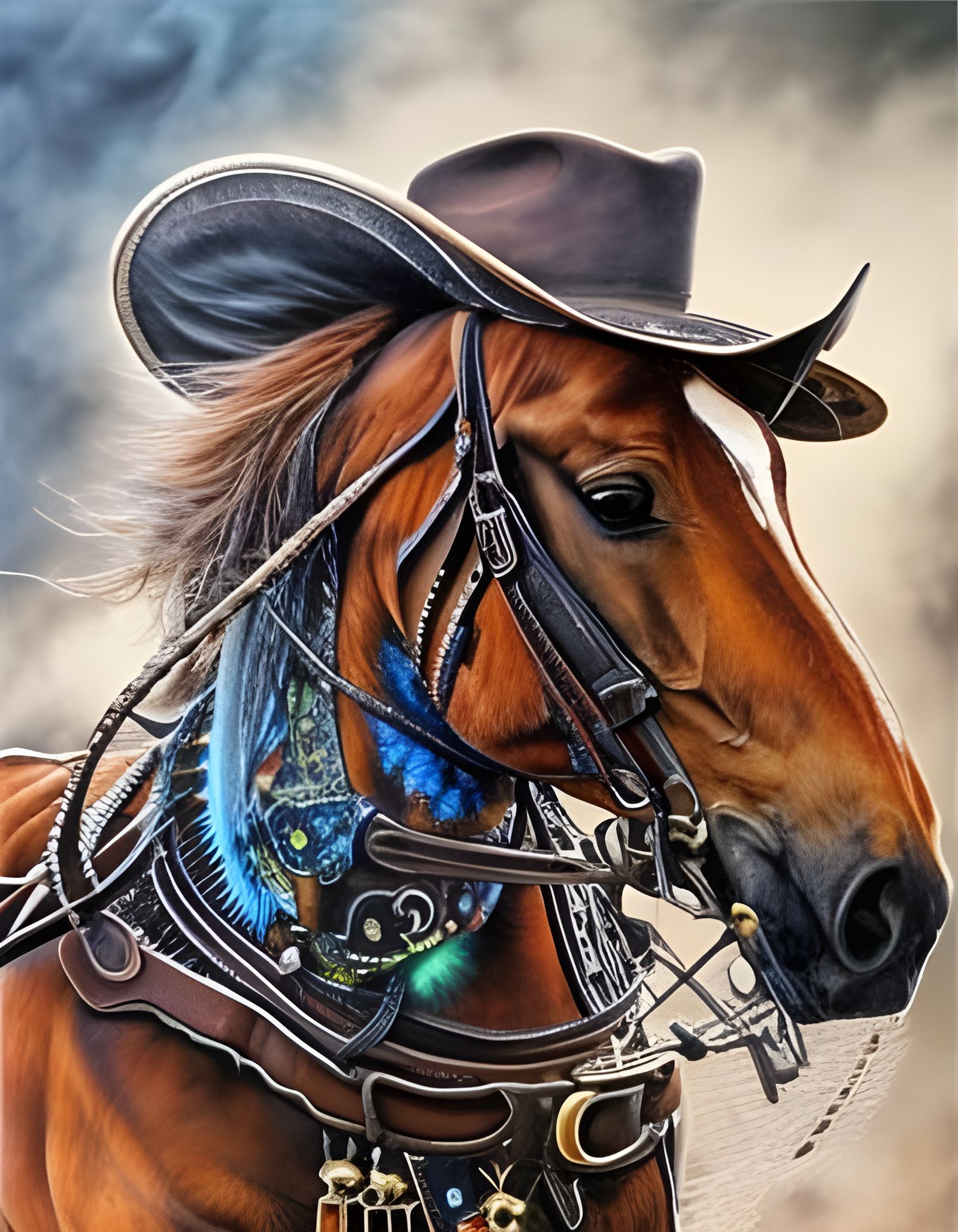 Cowboy with an Epic, Ornate Mustache