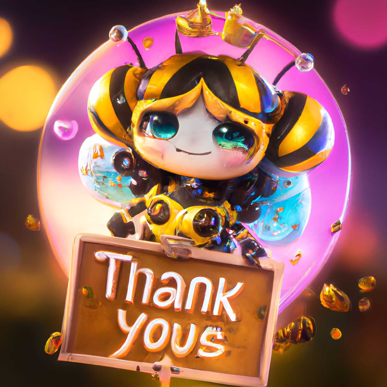 Chibi Honeybee Queen Says Thank You