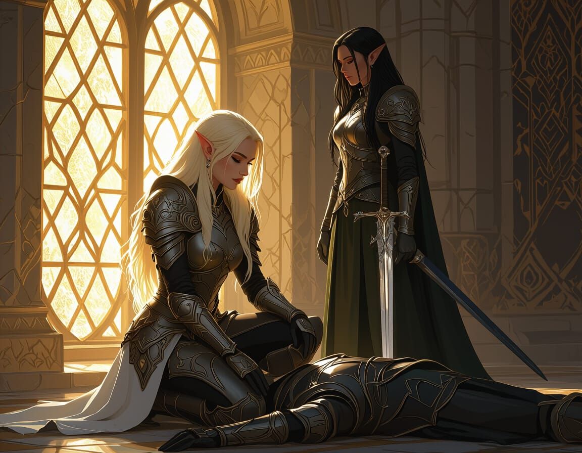 Elven Betrayal in a Matte Painting Style