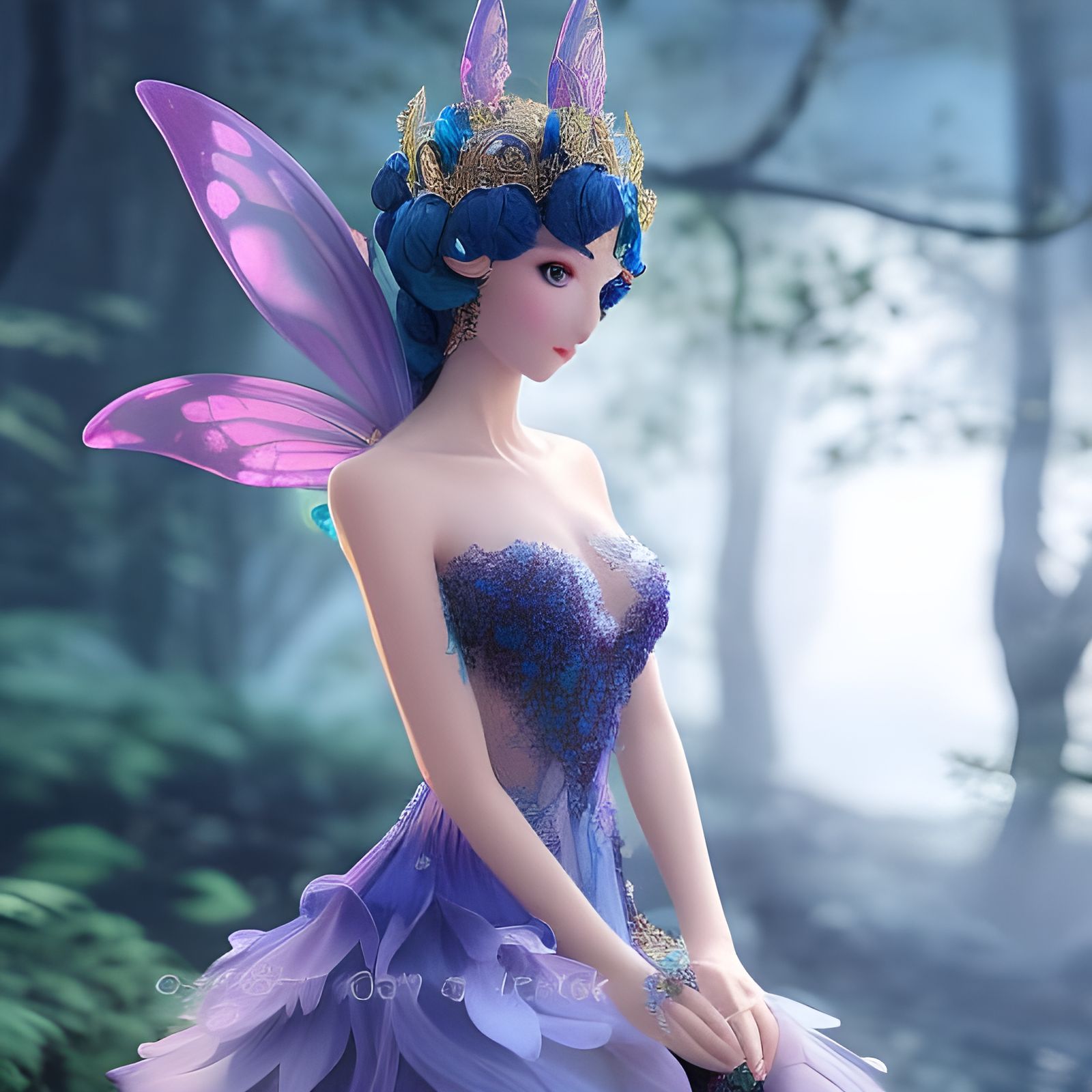 Enchanting Blueberry Fairy Queen in CG Style