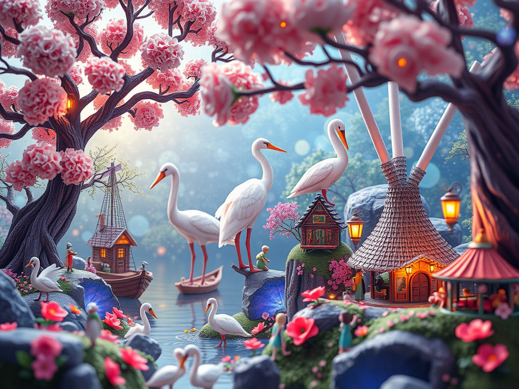 Luminescent Miniature People in Colossal Wonderland