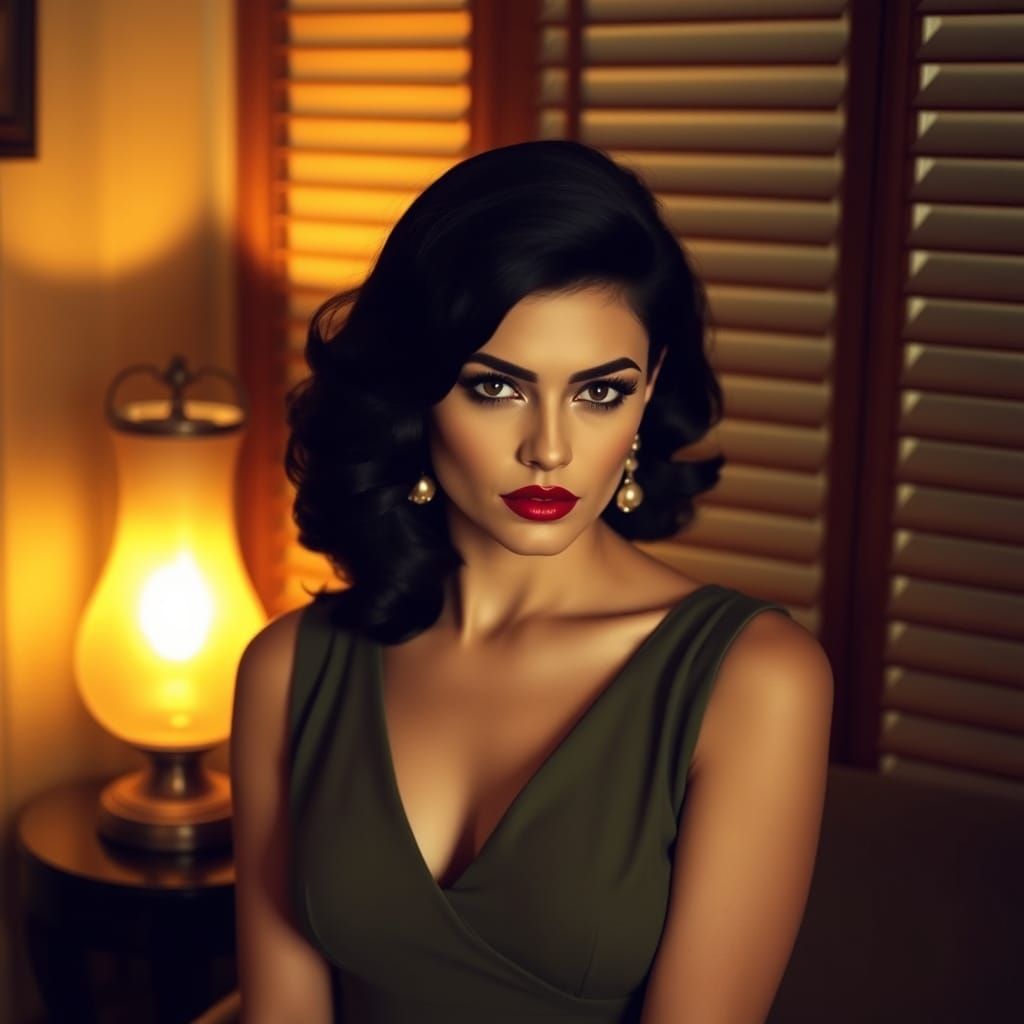 Elegant Woman in Retro Glamour