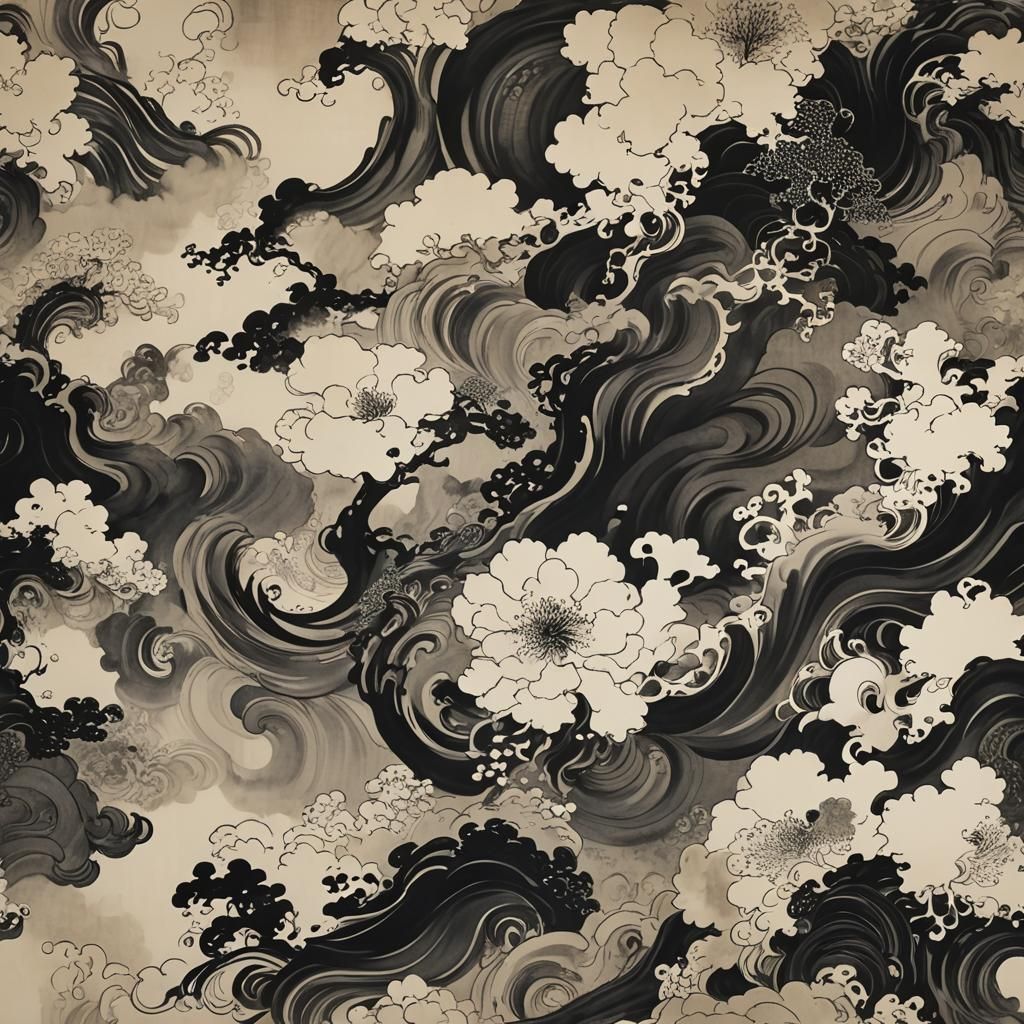 Healing Calligraphy with Sumi Ink and Cherry Blossoms