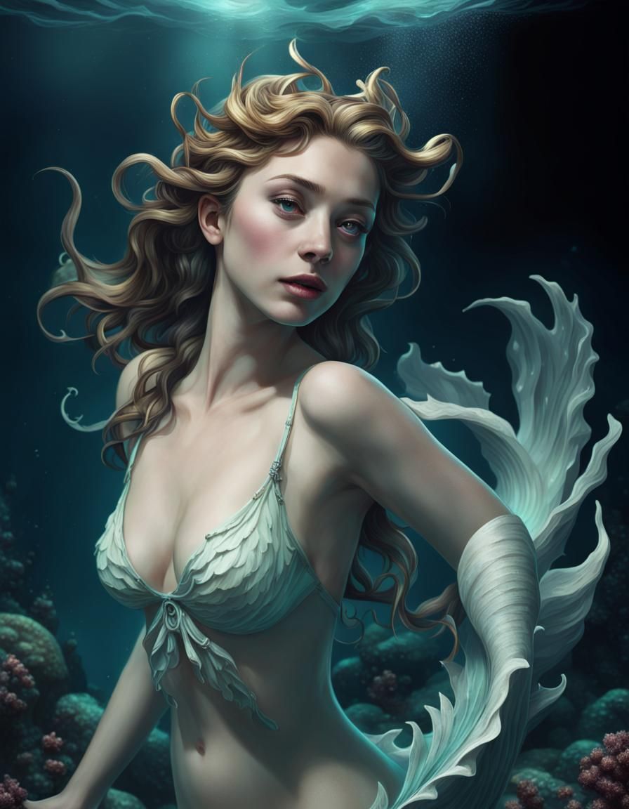 Enchanting Siren in the Deep Sea
