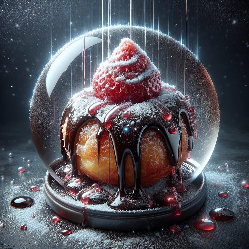 Hyperrealistic Chocolate Pastry with Magic Dust