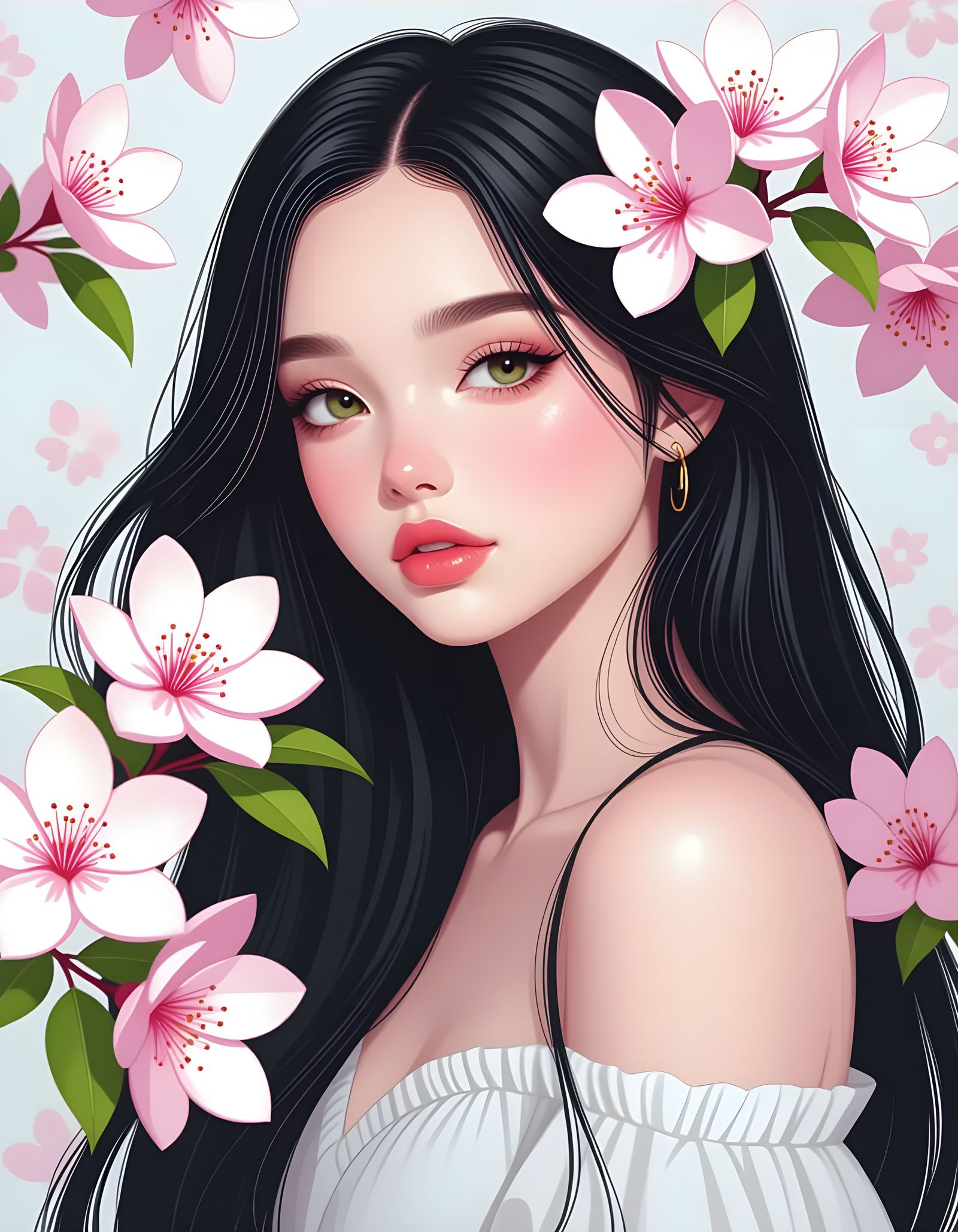 Hyperrealistic Portrait of a Beautiful Young Woman