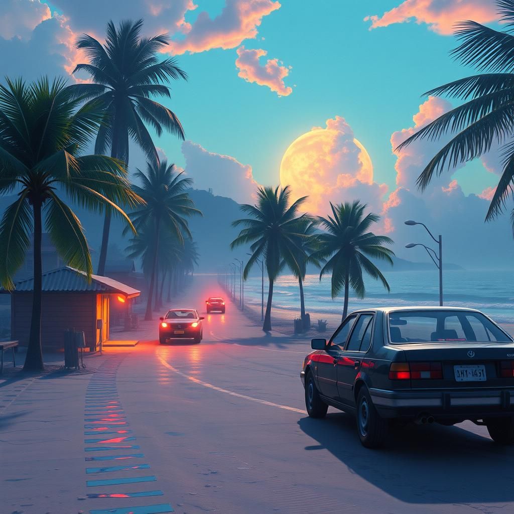 Fantastical Escape: Detailed Matte Painting in Deep Color