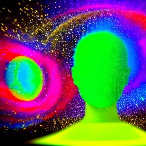 Psychic Jumper Teleports in Vibrant Digital Art