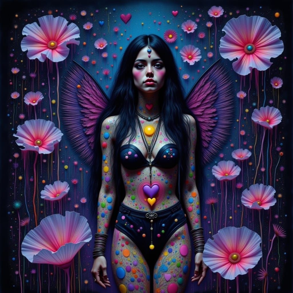 Digital Info War: Surreal Crayon Drawing in Rayograph Style