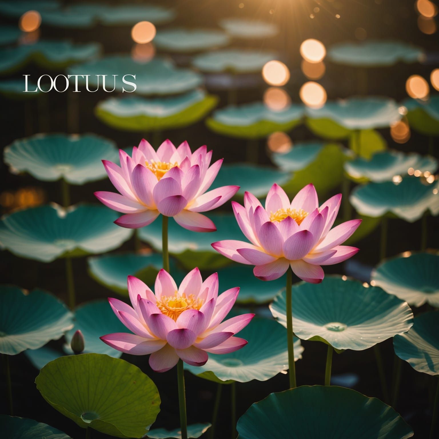 Lotus Magazine Flowers in Warm Light