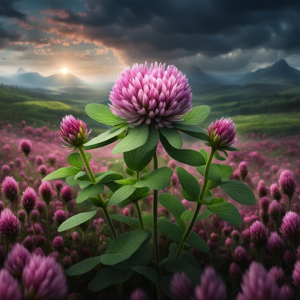 Whimsical Clover Flower with Miniature Whoville Village