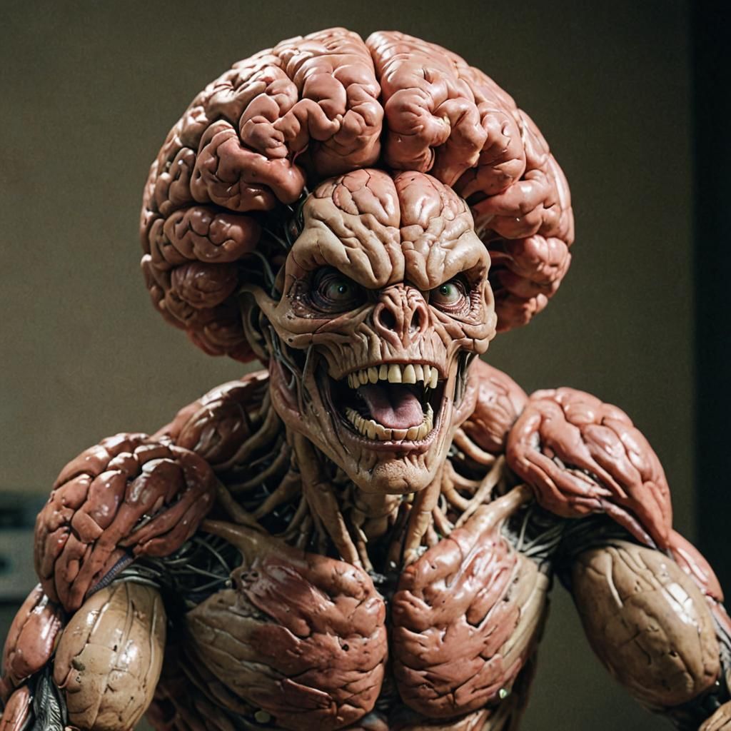 A giant brain that fights off tickling attacks.