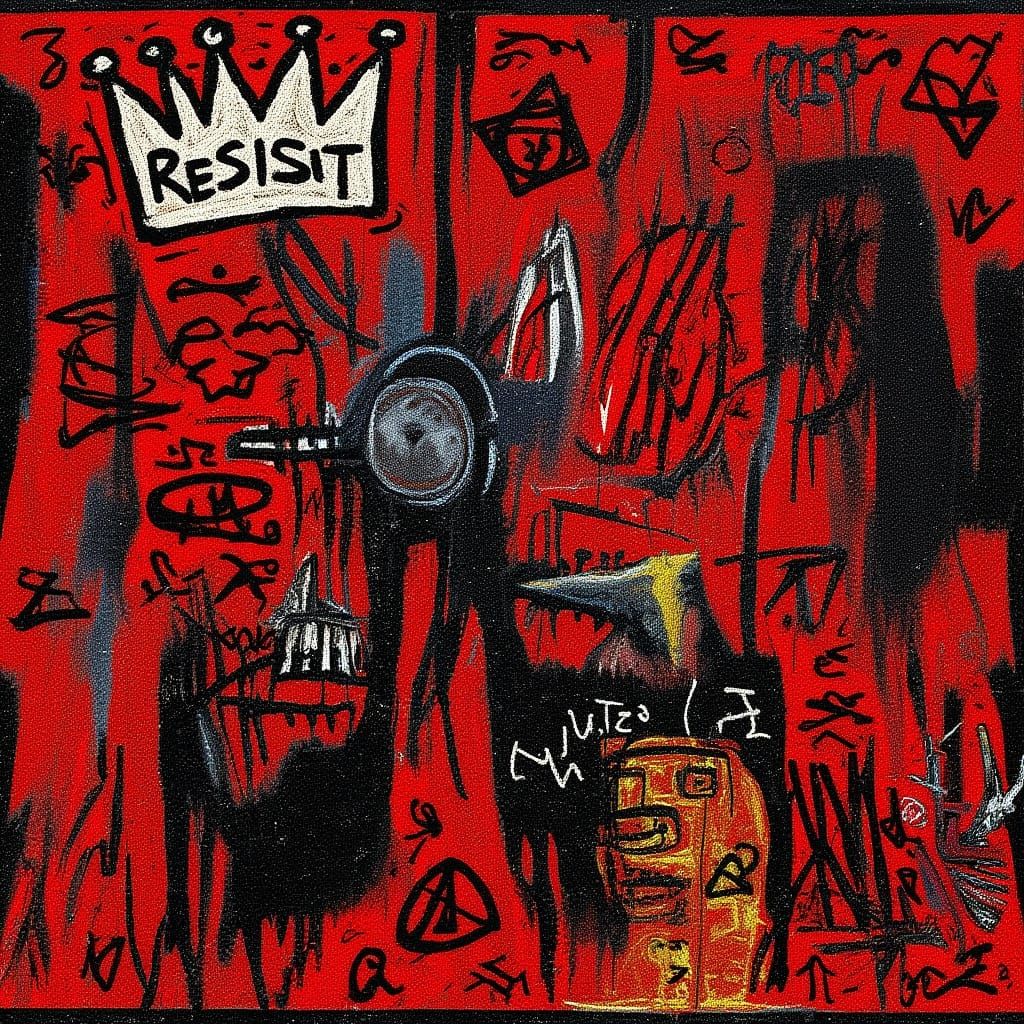 Activism Art Inspired by Basquiat's Symbolic Style