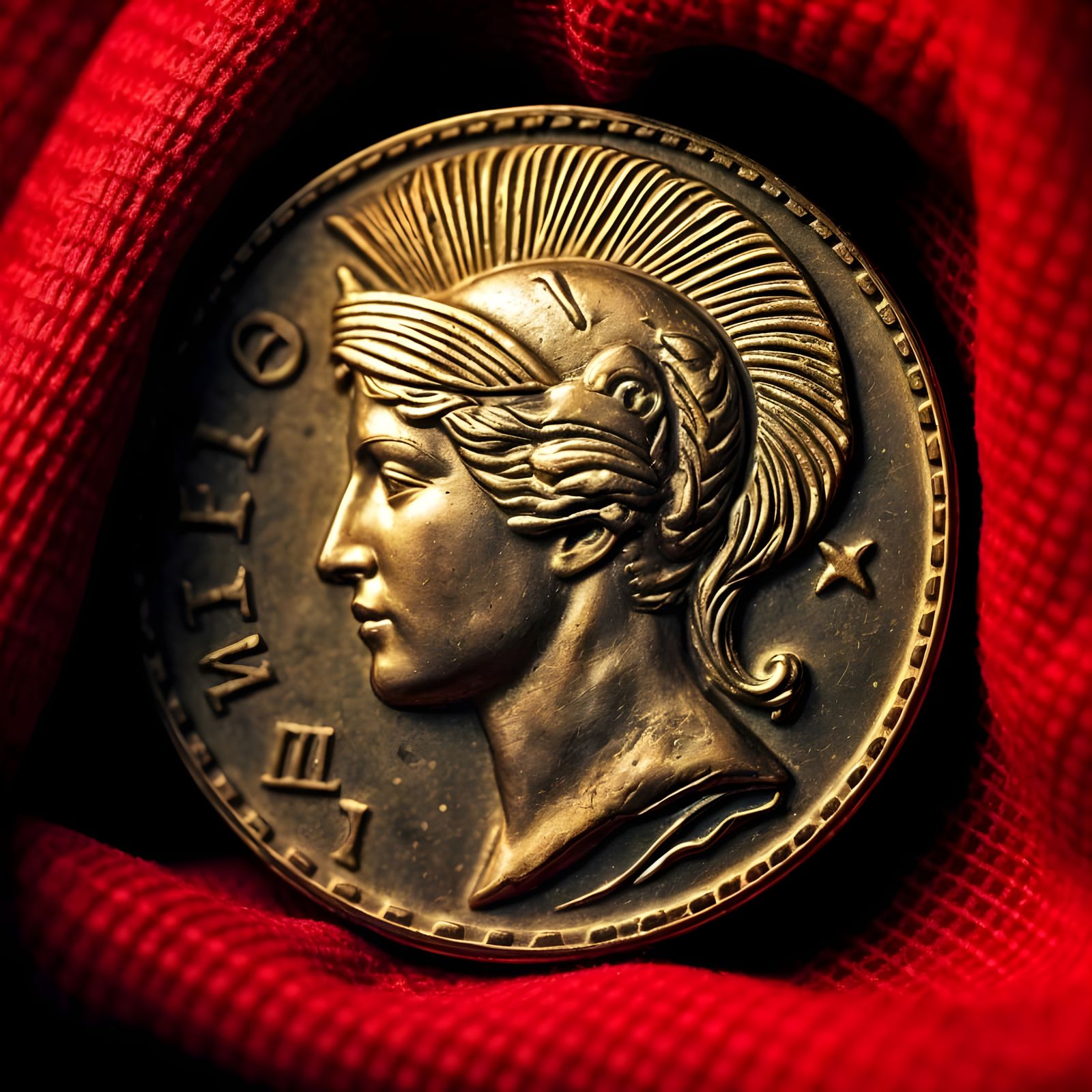 Epic Athena Coin in Golden Numismatics Art