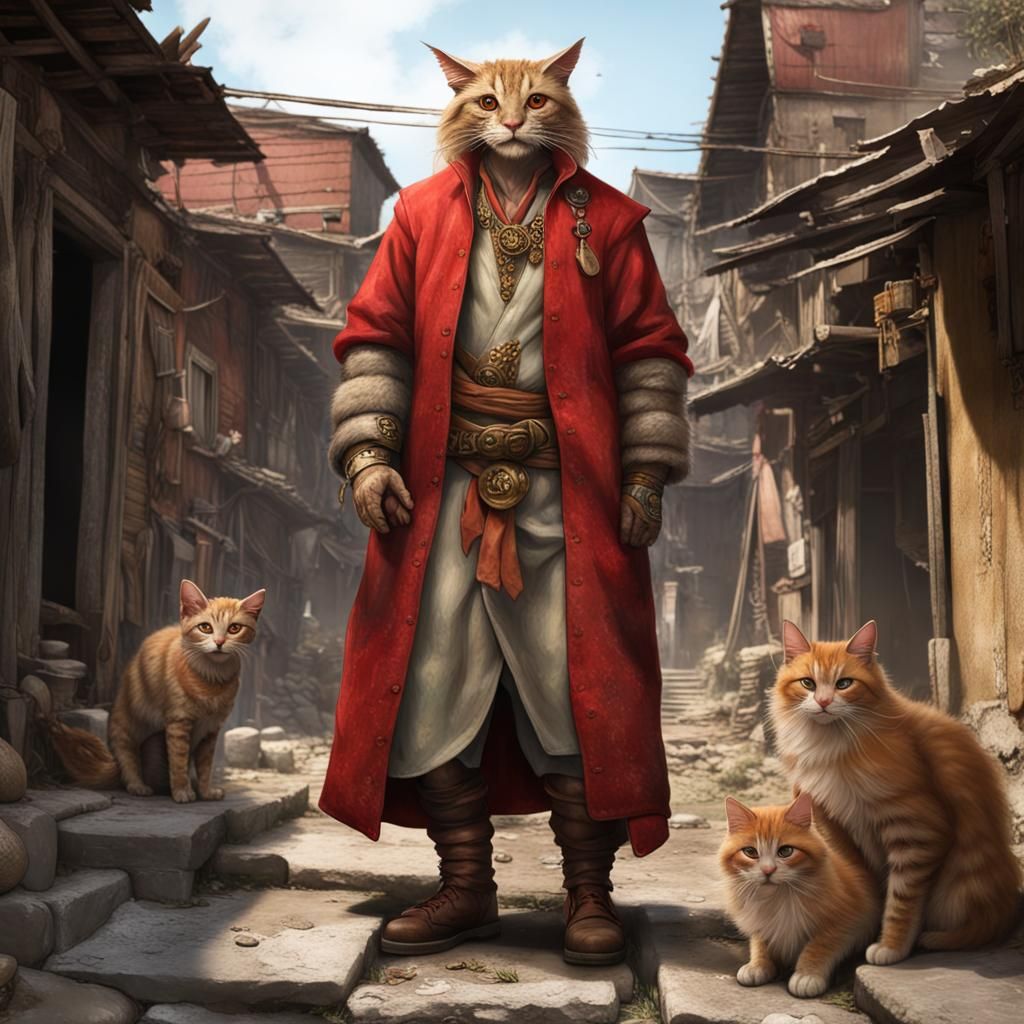 Tabaxi Fighter in Norse Fantasy Setting