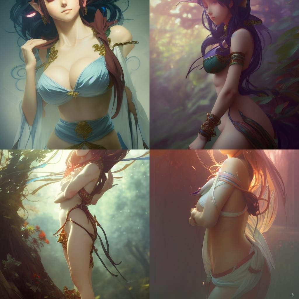 Anime Elf Girl Concept Art in 8K