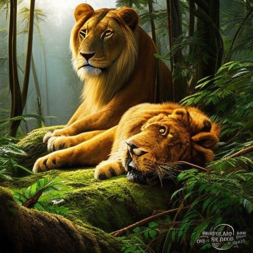 Detailed Lion Portrait in Hyperrealistic Style