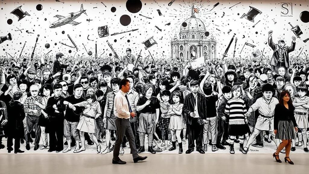 Mural Reimagines Guernica in Kim Jung Gi Style